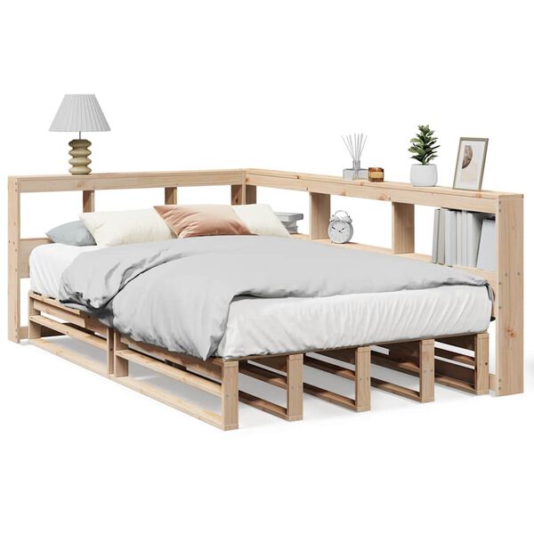vidaXL Lit biblioth&egrave;que sans matelas 120x190 cm bois de pin massif