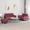 vidaXL Ensemble de canap&eacute;s 3 pcs avec coussins Rouge bordeaux Tissu