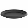 vidaXL Plateau &agrave; fleurs rond 24 pcs Noir &Oslash; 23,5 x 2,5 cm Plastique