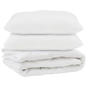 vidaXL Couette avec oreiller 3 pcs Blanc Microfibre