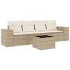 vidaXL Salon de jardin avec coussins 5 pcs beige r&eacute;sine tress&eacute;e