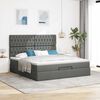 VidaXL Cadre de lit ottoman avec matelas gris fonc&eacute; 180x200 cm tissu