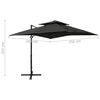 vidaXL Parasol de jardin en porte-&agrave;-faux &agrave; double toit anthracite