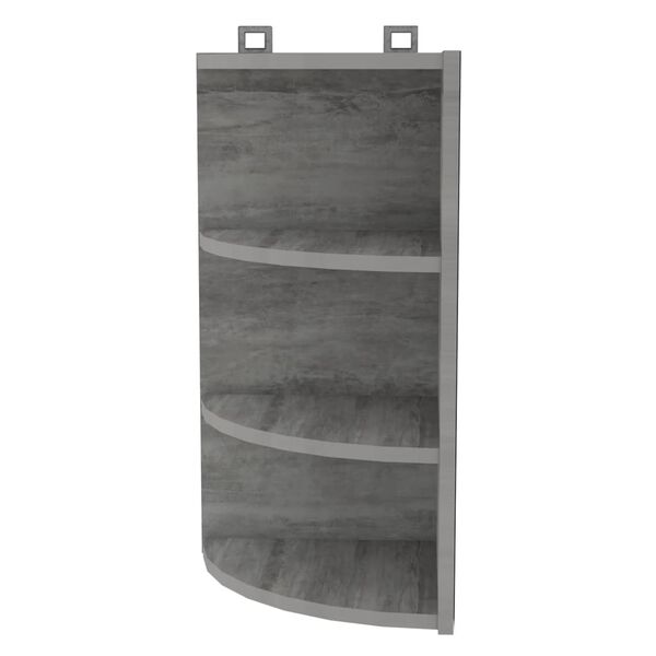vidaXL &Eacute;tag&egrave;re d'angle murale Gris b&eacute;ton 30x31,5x60 cm Agglom&eacute;r&eacute;