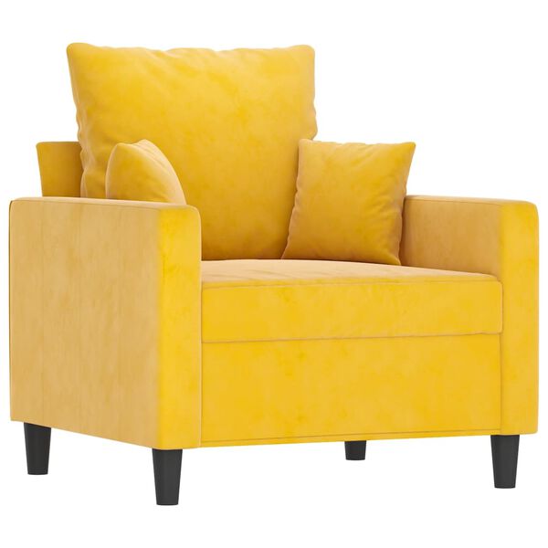 vidaXL Fauteuil Jaune 60 cm Velours