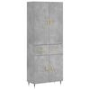 vidaXL Buffet haut Gris b&eacute;ton 69,5x34x180 cm Bois d'ing&eacute;nierie