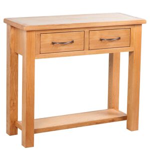 vidaXL Table console avec 2 tiroirs 83x30x73 cm Bois de ch&ecirc;ne massif