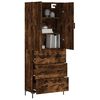 vidaXL Buffet haut Ch&ecirc;ne fum&eacute; 69,5x34x180 cm Bois d'ing&eacute;nierie