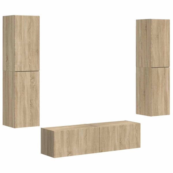 vidaXL Ensemble meuble TV 6 pcs Ch&ecirc;ne Sonoma Bois d'ing&eacute;nierie