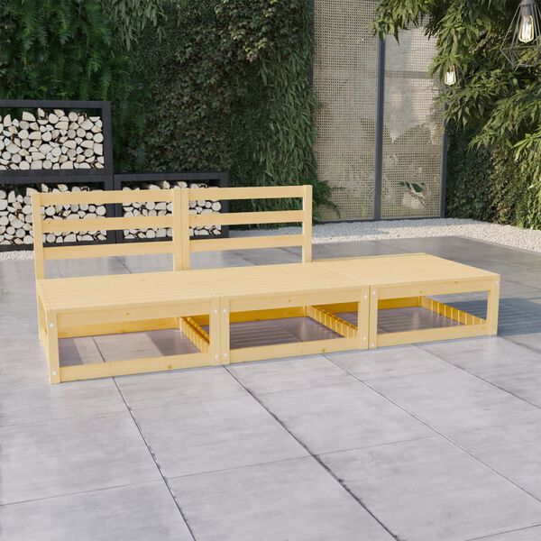 vidaXL Salon de jardin 3 pcs Bois de pin massif