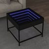 vidaXL Table basse avec LED Infinity noir 50x50x41 cm