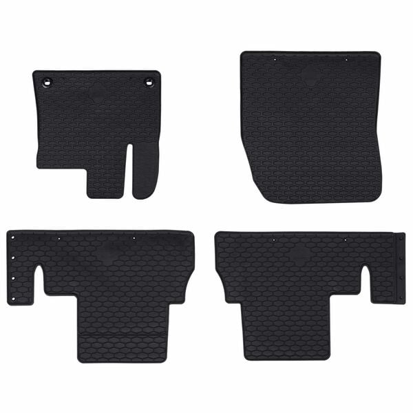 vidaXL Tapis de voiture 4 pcs Noir Caoutchouc