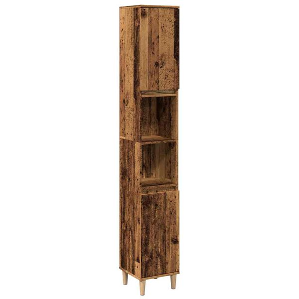 vidaXL Armoire de salle de bain vieux bois 30x30x190cm bois ing&eacute;nierie