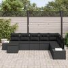 vidaXL Ensemble de canap&eacute; de jardin avec coussin 8 pcs Noir polyrotin