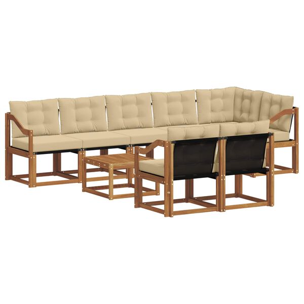 vidaXL Ensemble de canap&eacute;s d'ext&eacute;rieur 9 pcs Naturel et Beige