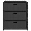 vidaXL Armoire de rangement de jardin noir 55x59x69 cm r&eacute;sine tress&eacute;e
