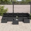 vidaXL Ensemble de canap&eacute; de jardin avec coussin 8 pcs Noir Poly rotin