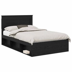 vidaXL Cadre de lit Ch&ecirc;ne noir 120 x 190 cm Bois d'ing&eacute;nierie