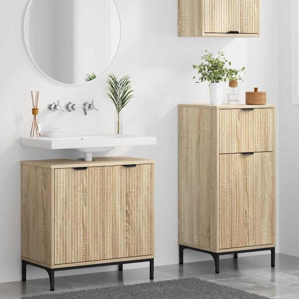 vidaXL Ensemble de mobilier de salle de bain 2 pcs Ch&ecirc;ne Sonoma