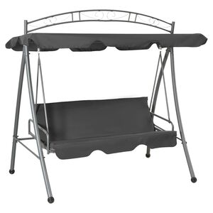 vidaXL Balancelle convertible &agrave; auvent Anthracite 198x120x205 cm Acier