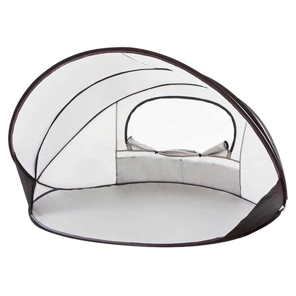 DERYAN Tente de plage escamotable XXL 155x133x95 cm Argent&eacute;