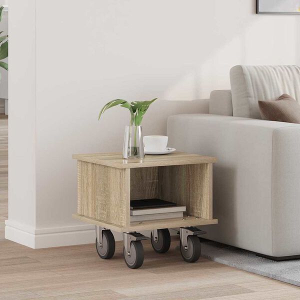 vidaXL Meuble TV Ch&ecirc;ne Sonoma 37 x 35 x 35 cm Bois d'ing&eacute;nierie