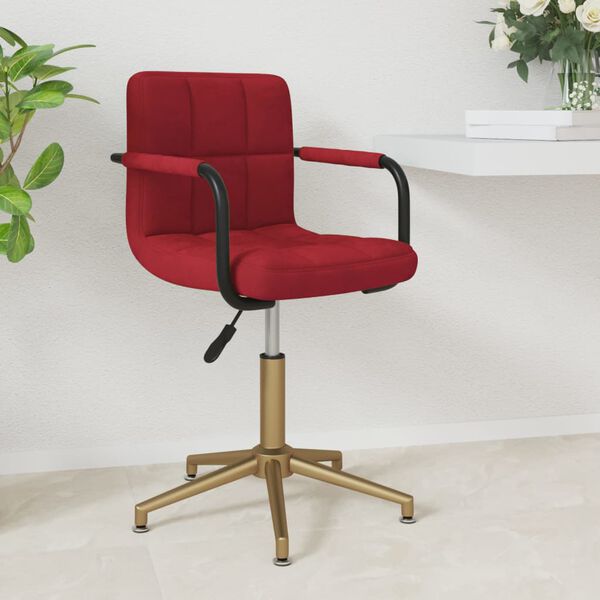 vidaXL Chaise pivotante de salle &agrave; manger Rouge bordeaux Velours