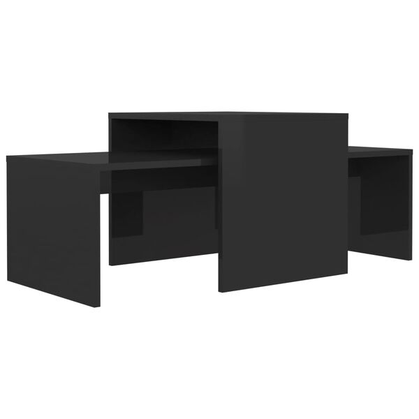 vidaXL Ensemble de tables basses Noir brillant bois d’ingénierie