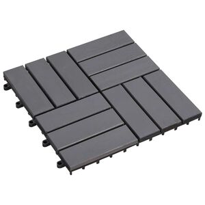 vidaXL Carreau de terrasse 30 pi&egrave;ces Gris 30 x 30 cm Bois d'acacia
