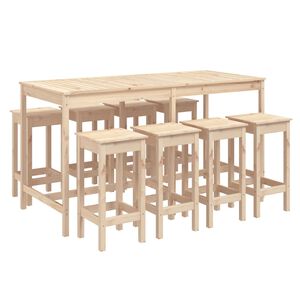 vidaXL Ensemble de bar de jardin 9 pcs Bois de pin massif