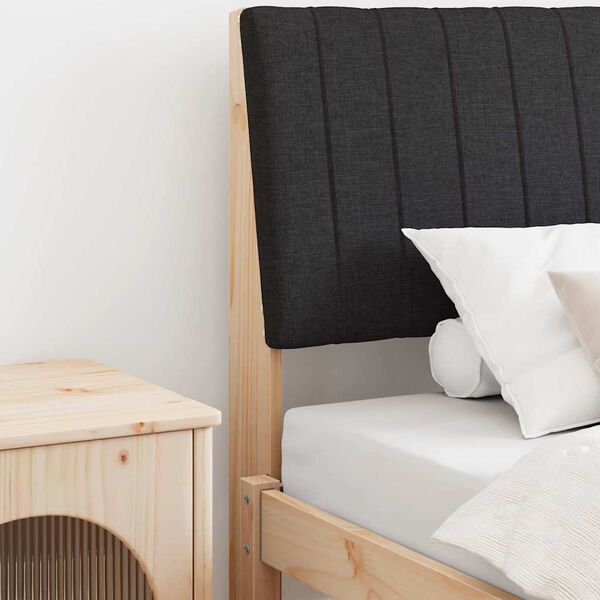 vidaXL T&ecirc;te de lit capitonn&eacute;e Noir 100 cm Pin massif