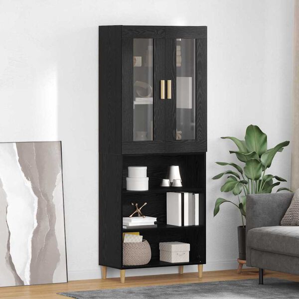 vidaXL Haut Armoire Ch&ecirc;ne noir 69,5 x 34 x 180 cm
