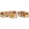 vidaXL Ensemble de Canap&eacute;s 6 pc Naturel Bois d'Acacia Massif
