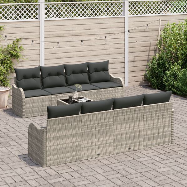 vidaXL Ensemble de canap&eacute; de jardin Gris clair 55 x 55 x 37 cm