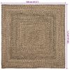 vidaXL Tapis de surface Carr&eacute; Naturel et Noir 120 x 120 cm Jute
