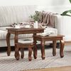 vidaXL Table Gigogne 3 pcs Marron Bois massif d'acajou