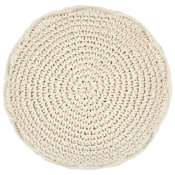 vidaXL Pouf fait &agrave; la main en macram&eacute; 45 x 30 cm Coton