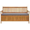 vidaXL Banc de rangement de jardin avec coussin 148 cm Bois d'acacia