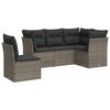 vidaXL Salon de jardin 5 pcs avec coussins gris r&eacute;sine tress&eacute;e