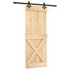 vidaXL Porte coulissante 80 x 210 cm Bois de pin massif (non trait&eacute;)