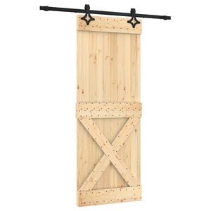 vidaXL Porte coulissante 80 x 210 cm Bois de pin massif (non trait&eacute;)