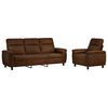 vidaXL Ensemble de Canap&eacute;s 2 pc Marron Simili daim