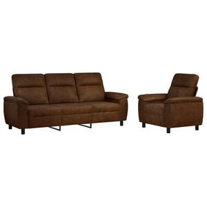 vidaXL Ensemble de Canap&eacute;s 2 pc Marron Simili daim