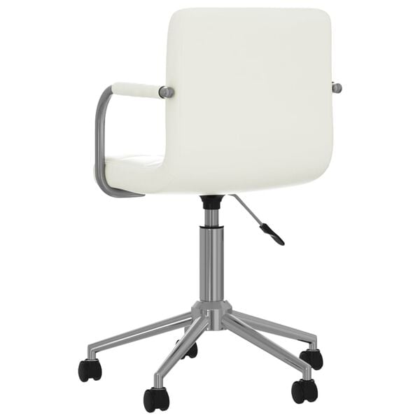 vidaXL Chaise pivotante de salle à manger Blanc Similicuir