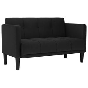 vidaXL Canap&eacute; deux places noir 111 cm en tissu
