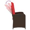vidaXL Banc inclinable de jardin avec coussins marron r&eacute;sine tress&eacute;e
