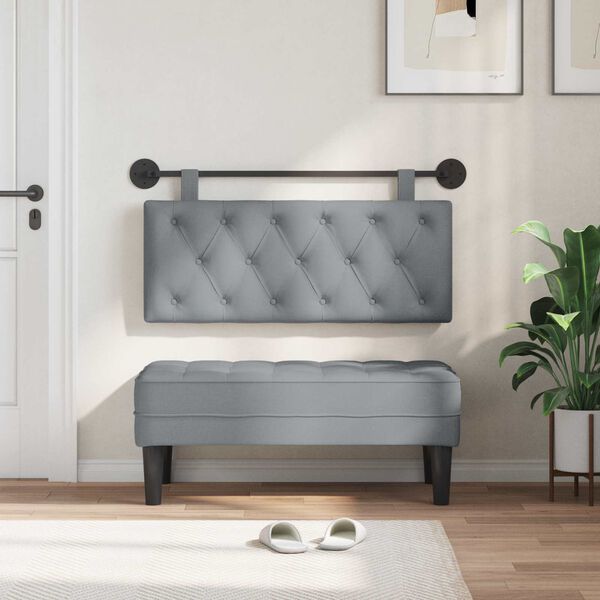 vidaXL T&ecirc;te de lit suspendue Gris clair 110 x 55 x 7 cm tissu