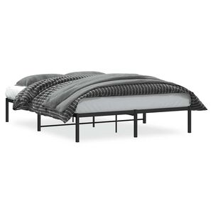 vidaXL Cadre de lit m&eacute;tal sans matelas noir 160x200 cm