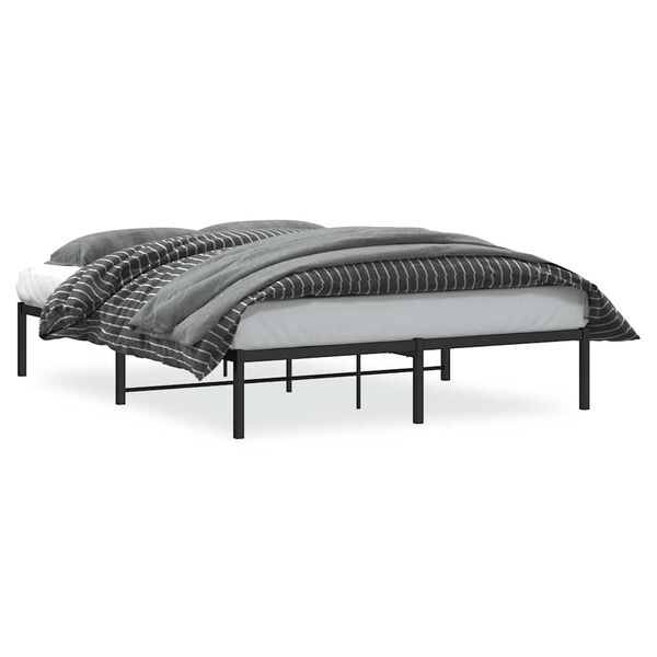 vidaXL Cadre de lit m&eacute;tal sans matelas noir 160x200 cm