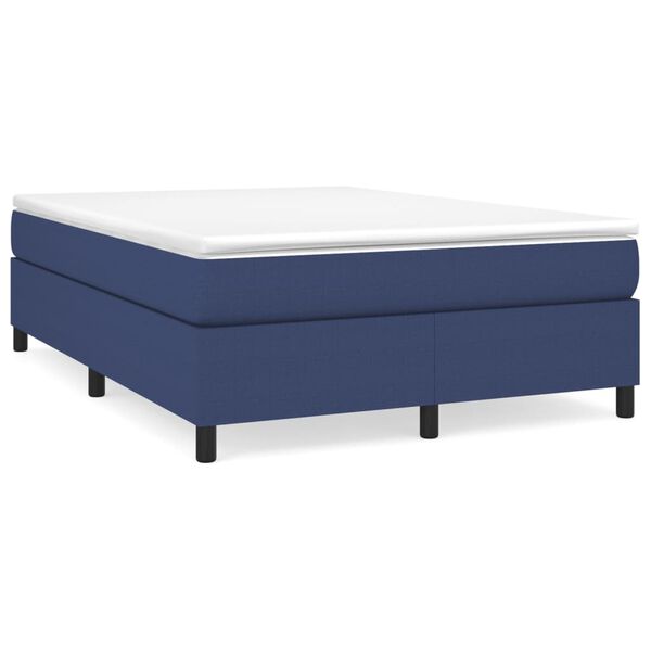 vidaXL Sommier &agrave; lattes de lit avec matelas Bleu 140x190 cm Tissu